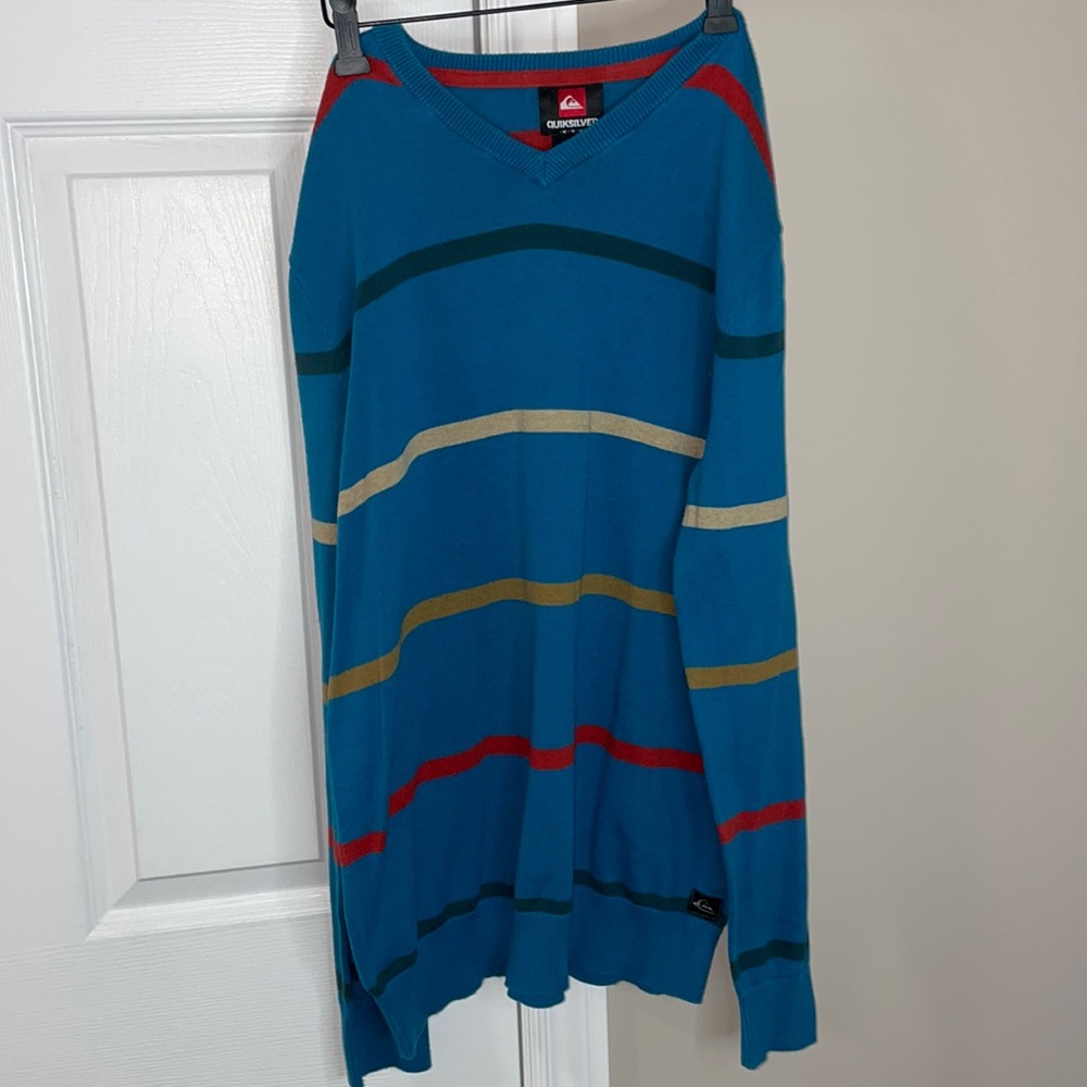 Quicksilver blue striped long sleeve size M